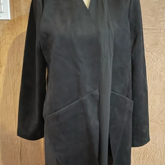 Truth Black Teddy Jacket Open Front Design - Picture 5 of 6